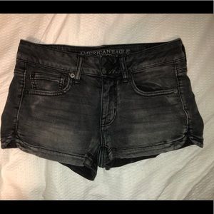 Black jean shorts
